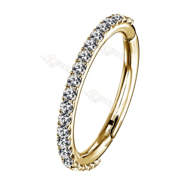 16G Gold Daith Jewelry CZ 14K Gold Conch Hoop