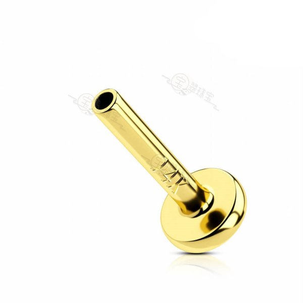 14K Gold 16G/18G/20G 3mm Flat Back Threadless Labret