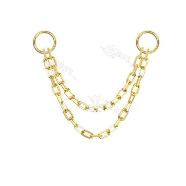 14K Gold 2 Layers Rolo Chain