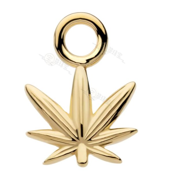 14K Gold Leaf Charm