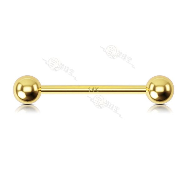 14K Gold Nipple Ring Solid Ball Nipple Piercing Barbell