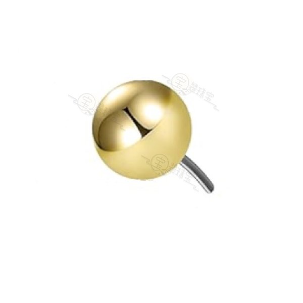 14K Gold Threadless Ball Top