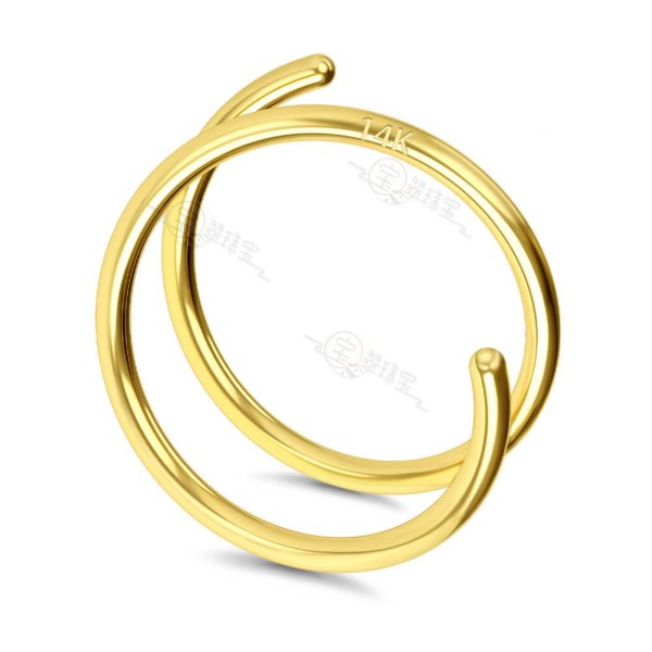 14K Solid Gold 20G Seamless Hoop Nose Hoop