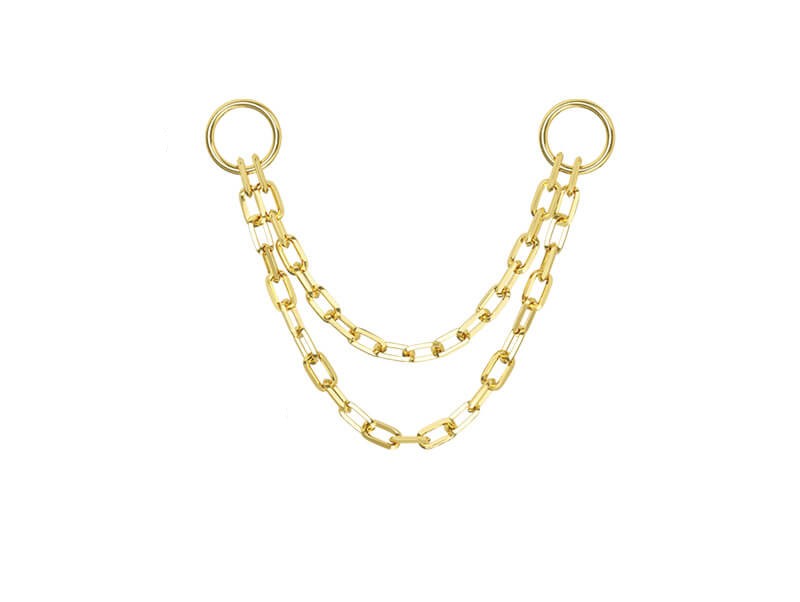 14K Gold 2 Layers Rolo Chain