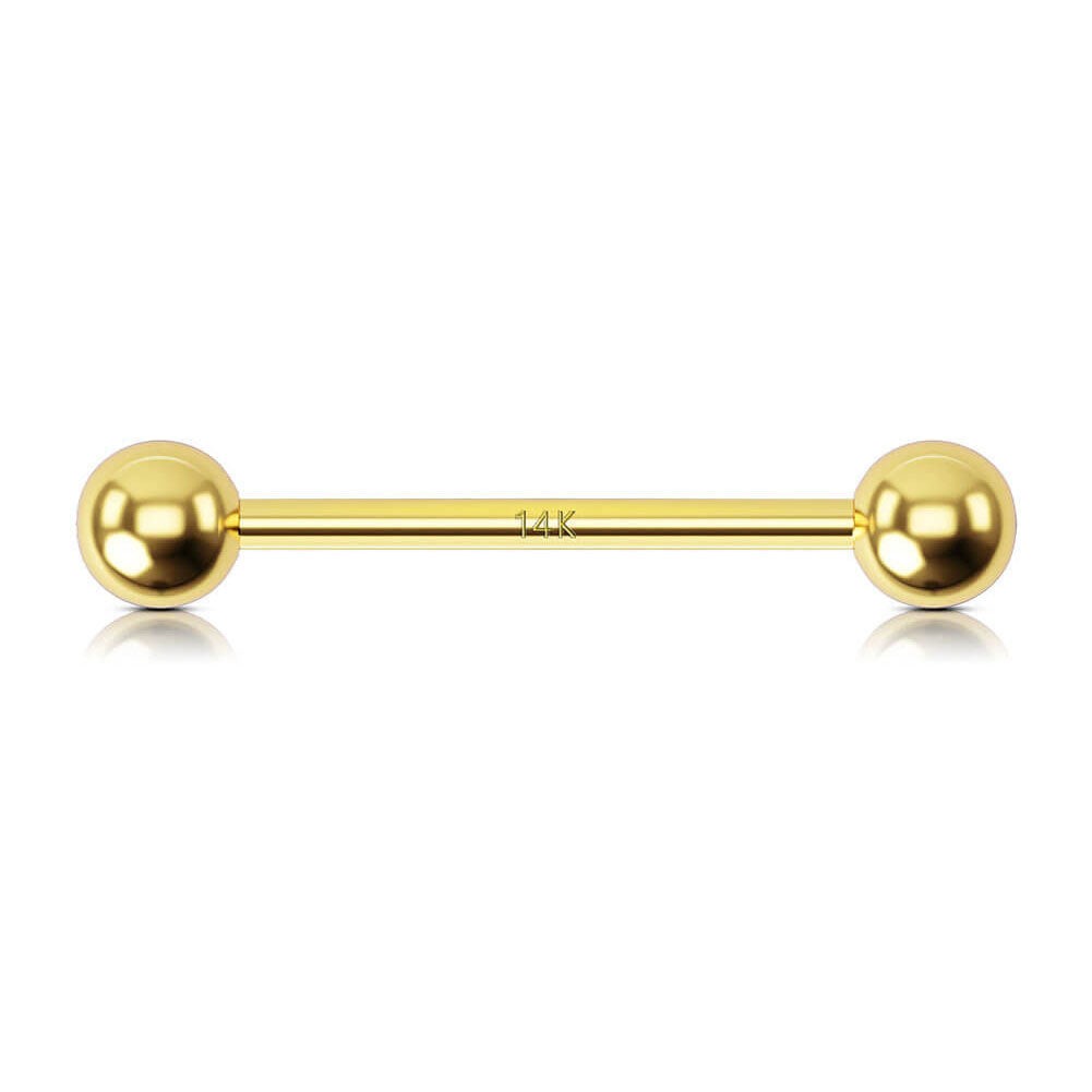 14K Gold Nipple Ring Solid Ball Nipple Piercing Barbell